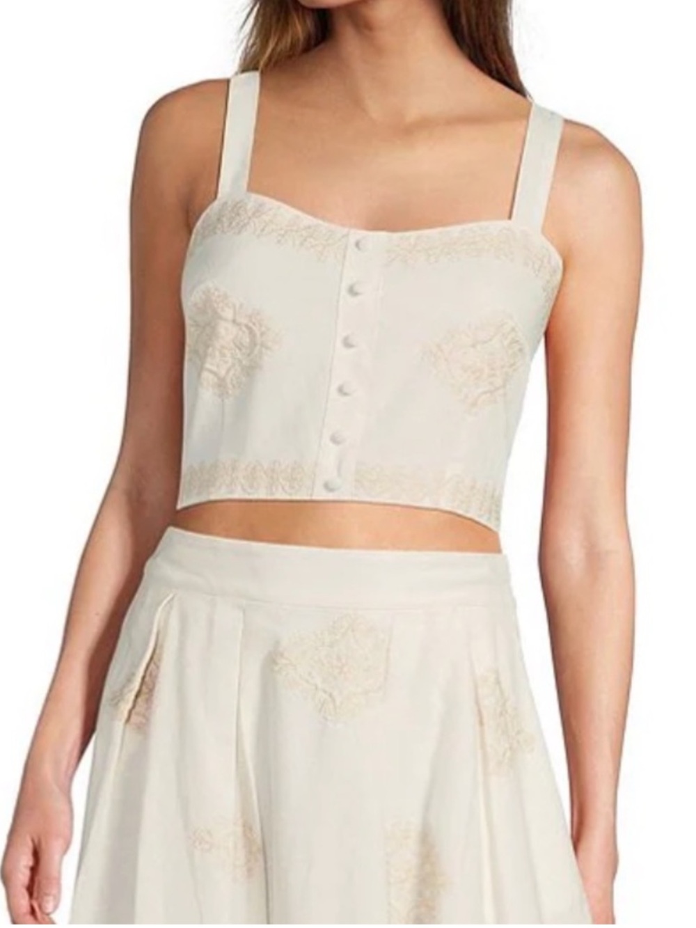🆕 A Loves A Woven Embroidered Sleeveless Bralette Top